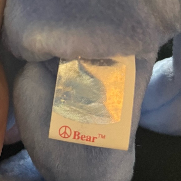 NWT Ty Beanie Babies Blue Peace Bear - Picture 5 of 6